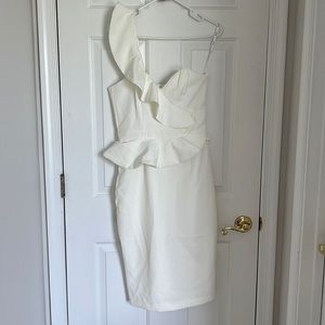 Bardot Camelia One Shoulder Ivory Cocktail Dress